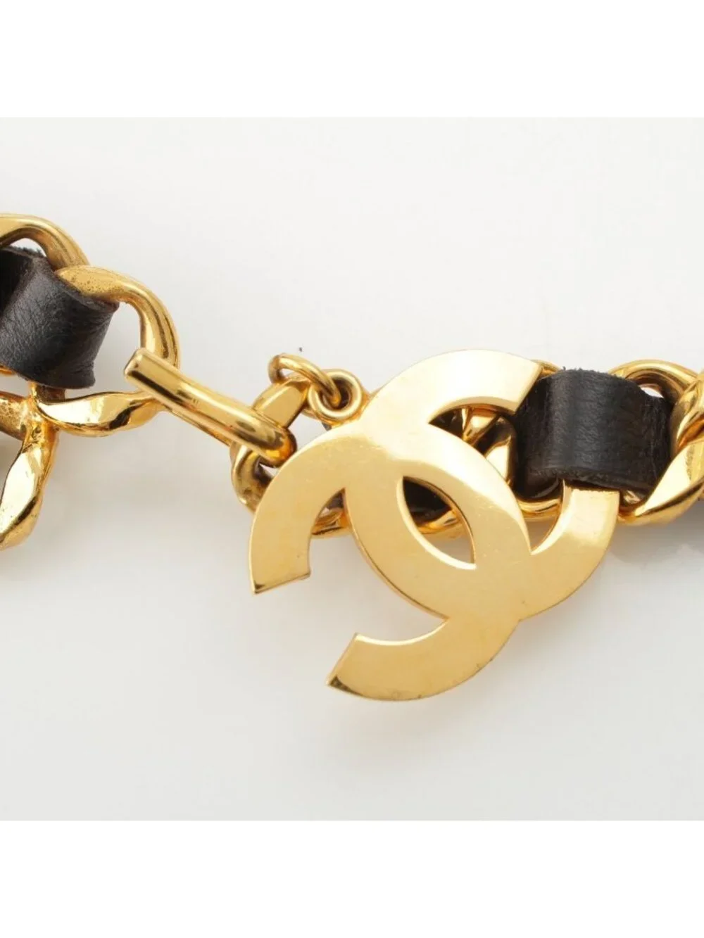 Chanel Vintage Jumbo CC Logo Chain Belt Black